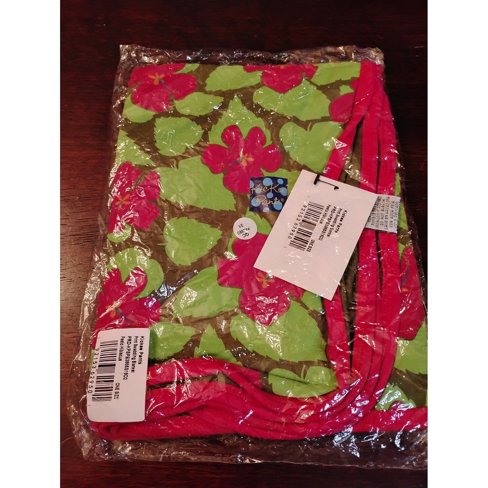 Kickee Pants Pesto Hibiscus Print Swaddling Blanket Bamboo PRD-KPSPB3986S19D2